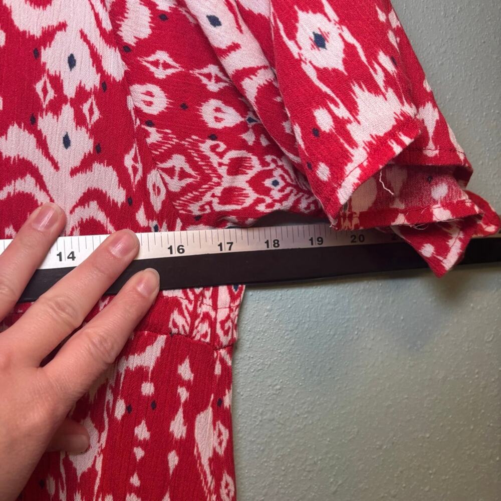 Women's Knox Rose Red White Boho Patterned High Low Maxi Dress XS - Picture 7 of 9